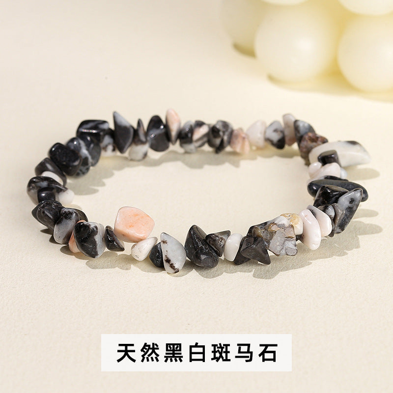 Wholesale natural crystal agate colorful gravel elastic bracelet